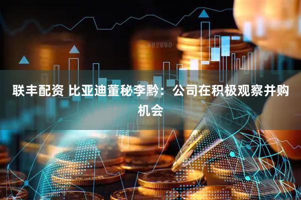 联丰配资 比亚迪董秘李黔：公司在积极观察并购机会
