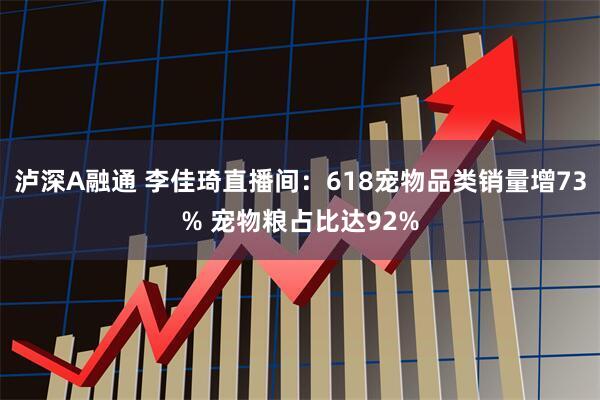 泸深A融通 李佳琦直播间：618宠物品类销量增73% 宠物粮占比达92%