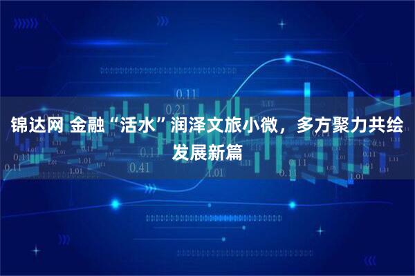 锦达网 金融“活水”润泽文旅小微，多方聚力共绘发展新篇