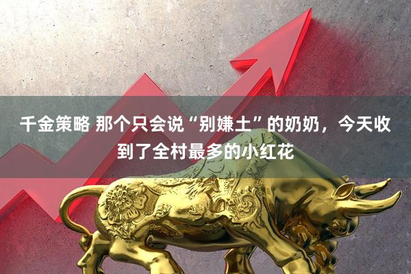 千金策略 那个只会说“别嫌土”的奶奶，今天收到了全村最多的小红花